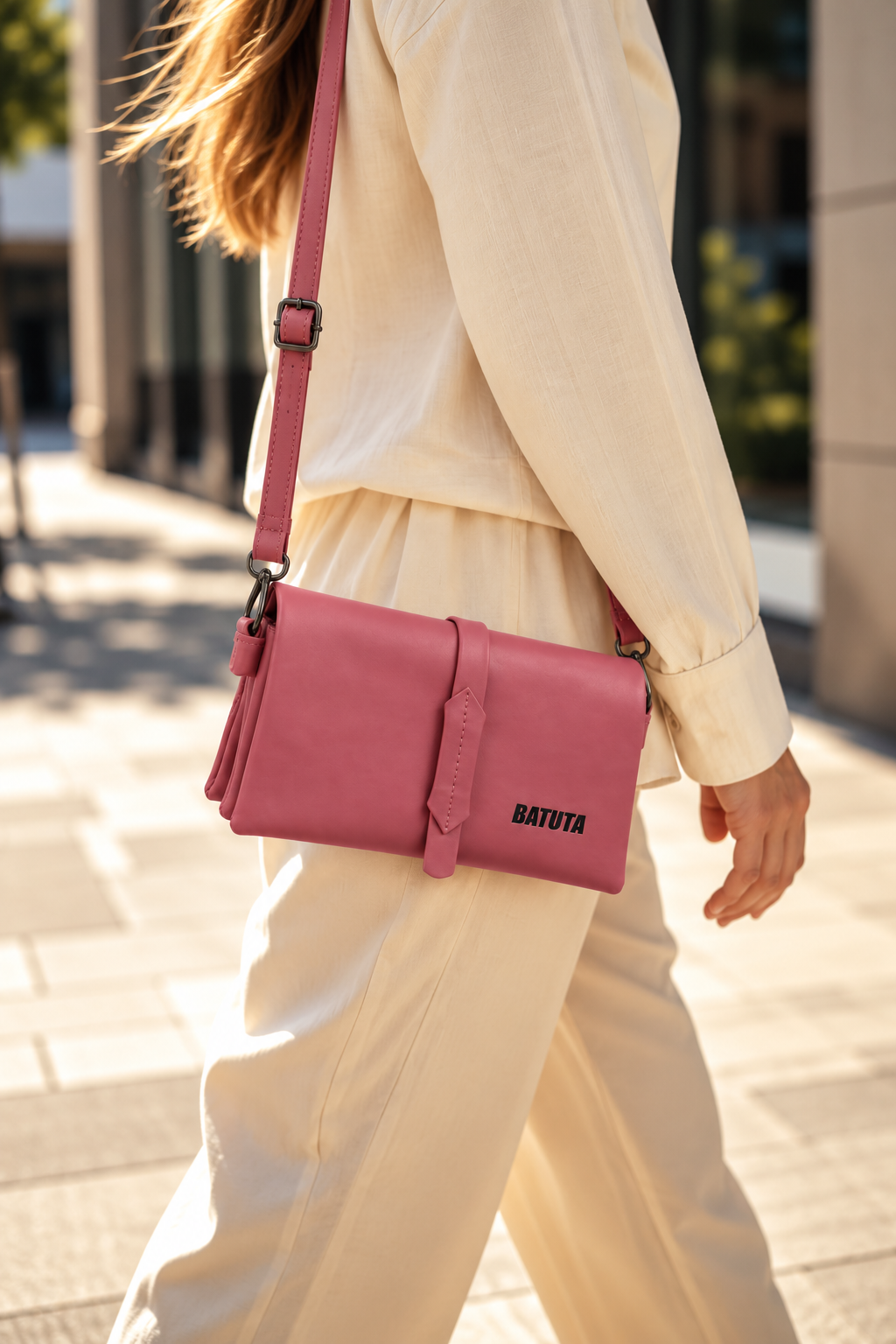 BATUTA Women's Sling Bag for Girls, Stylish Crossbody Shoulder Bag with Flap Closure, Adjustable Strap & Elegant Design