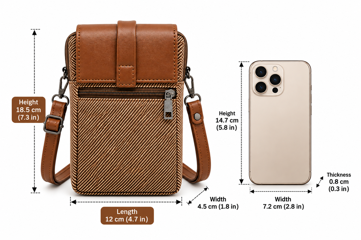 BATUTA HUB Women’s Mobile Sling Bag Crossbody Bag | Compact Double Zipper Shoulder Bag for Phone, Cards & Essentials | Stylish Everyday Mini Sling Purse