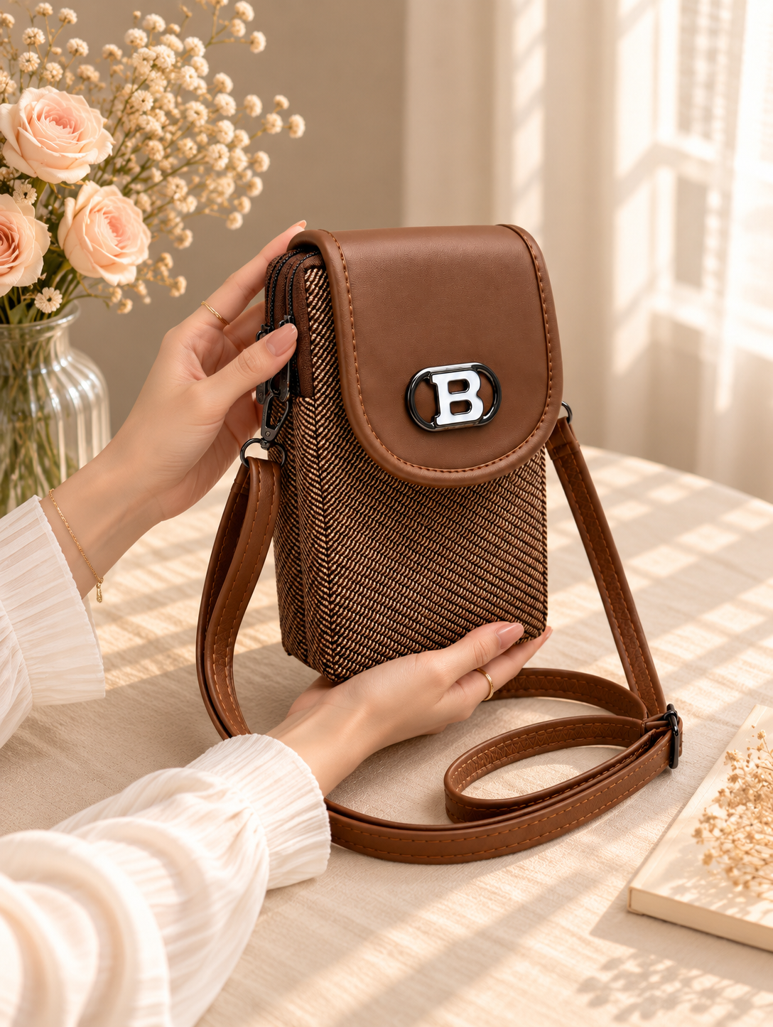 Women’s Mobile Slim Sling Bag for Smartphone | Compact Crossbody Bag with Adjustable Strap | Stylish Mini Mobile Phone Bag for Travel, Shopping & Daily Use