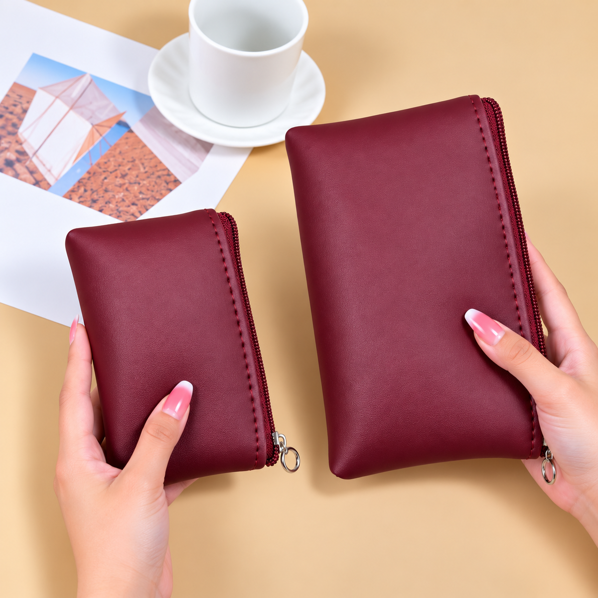 BATUTA Women Wallet Set of 2 | Small & Large Ladies Wallet | Zipper Wallet for Women | Multipurpose Wallet for Cash, Cards & Essentials