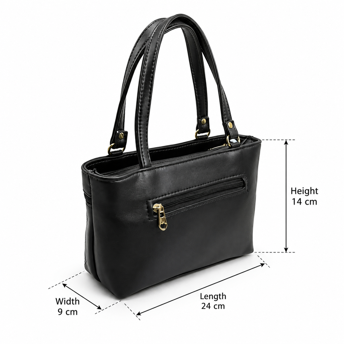 Women Stylish PU Leather Handbag | Small Tote Bag for Daily Use | Zipper Closure Hand Purse for Girls & Women