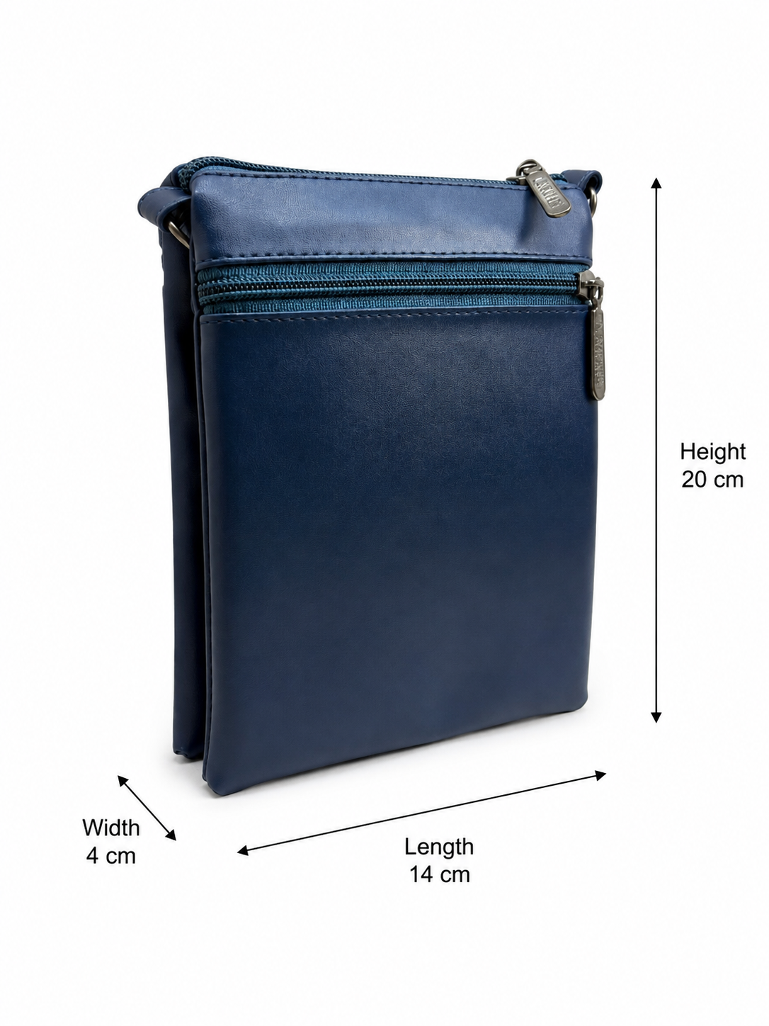 Women's Premium Faux Leather Crossbody Sling Bag with Multiple Zip Pockets