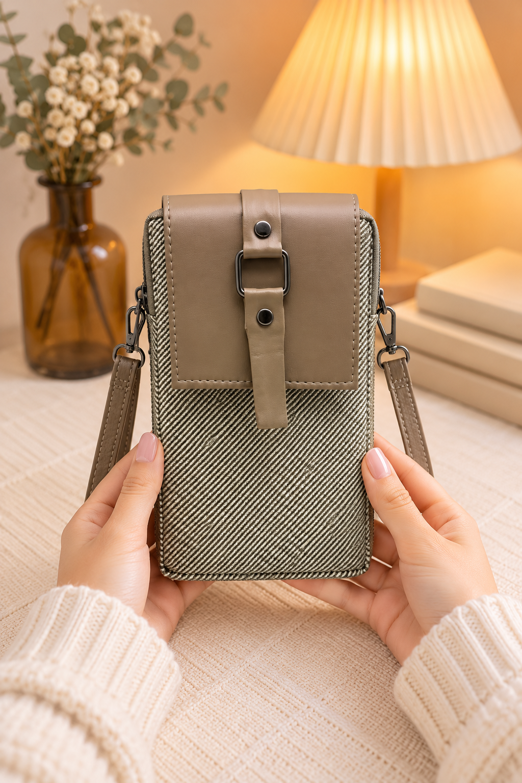 BATUTA HUB Women’s Mobile Sling Bag Crossbody Bag | Compact Double Zipper Shoulder Bag for Phone, Cards & Essentials | Stylish Everyday Mini Sling Purse