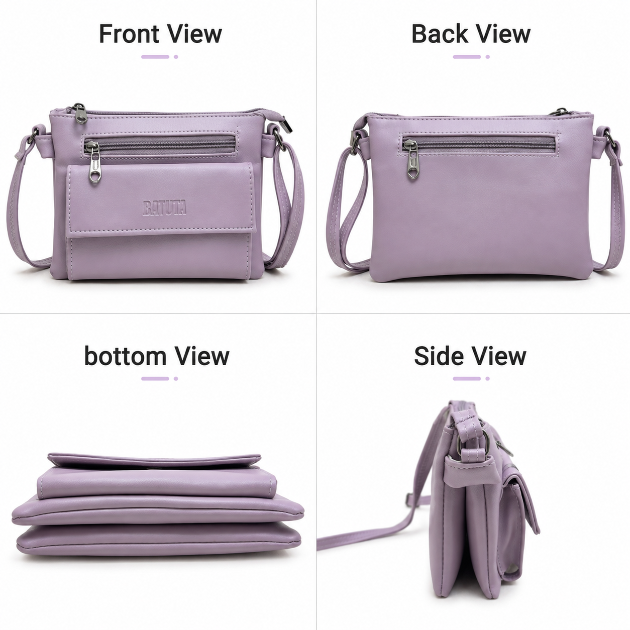 Women Stylish 3 Zip Sling Bag | Premium PU Leather Crossbody Bag | Multi Compartment Shoulder Bag for Women