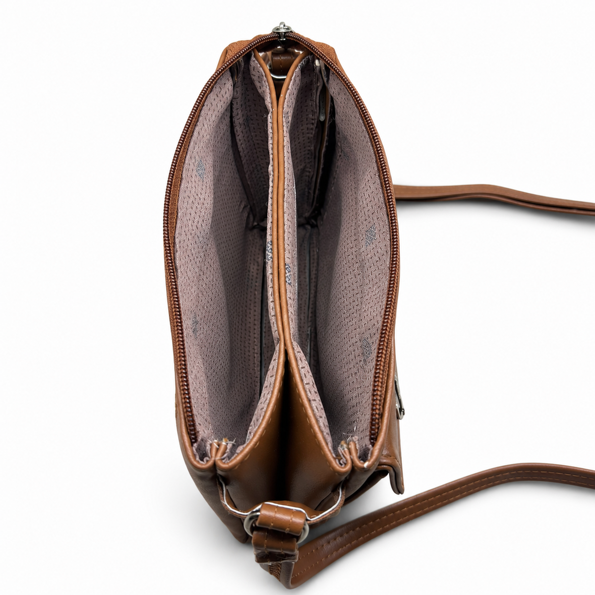 Women Stylish 3 Zip Sling Bag | Premium PU Leather Crossbody Bag | Multi Compartment Shoulder Bag for Women