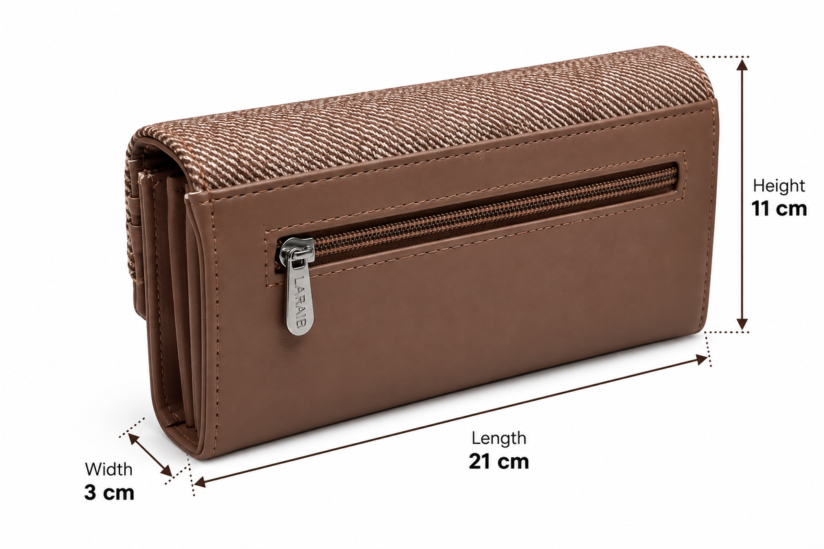 BATUTA Women’s Three Zip Multi-Compartment Clutch Wallet | Stylish Long Purse with Zipper Pocket | Spacious Ladies Wallet for Cash, Cards & Mobile