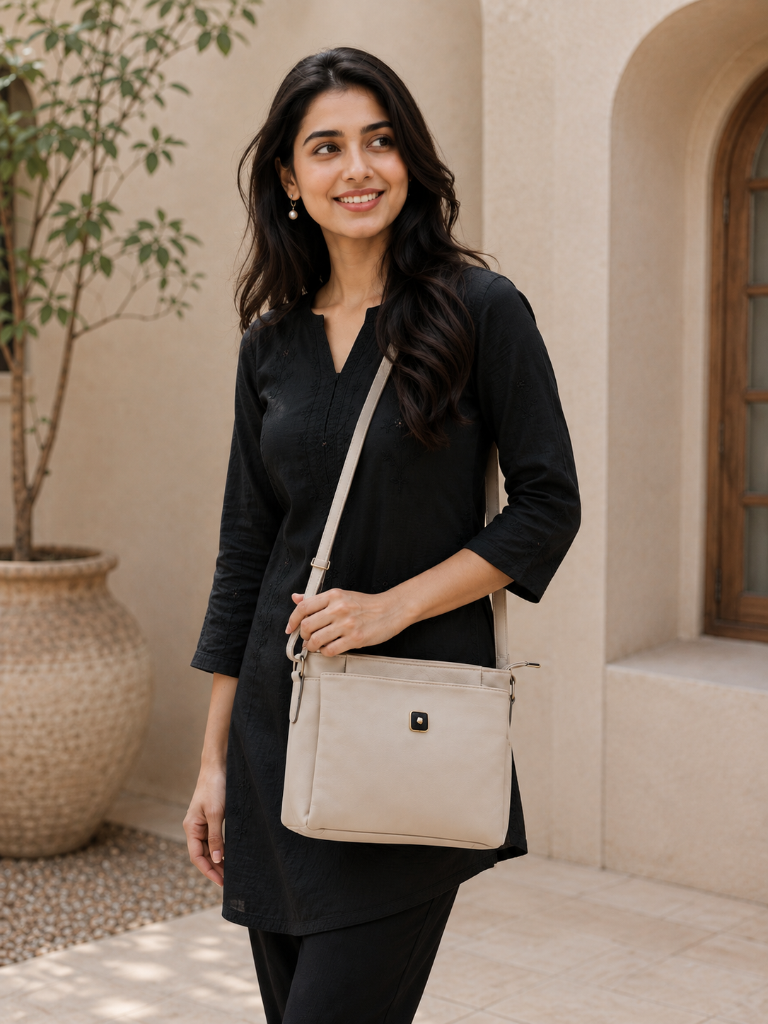 Women’s Premium PU Leather Crossbody Sling Bag | Stylish Shoulder Bag with Front Pocket