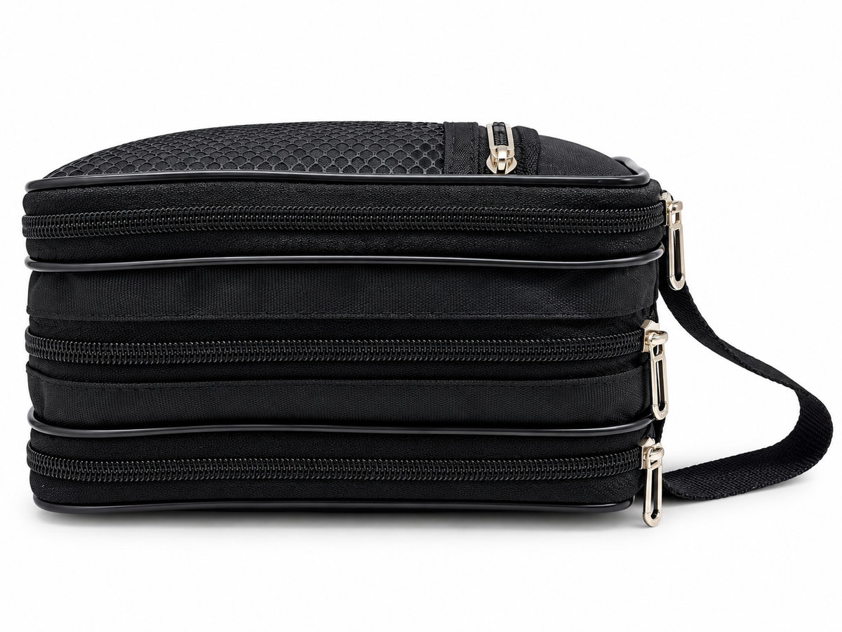 BATUTA Men’s Shaving Kit Bag, Multi Compartment Travel Grooming Organizer Pouch