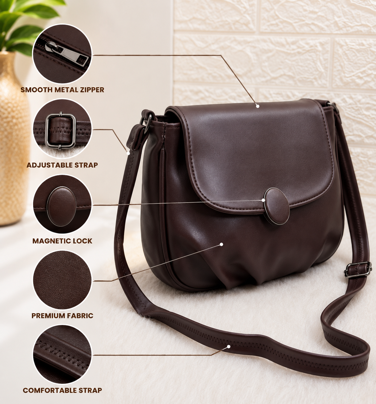 Women’s Sling Handbag | Stylish Crossbody Shoulder Bag for Women | Trendy Casual & Party Purse