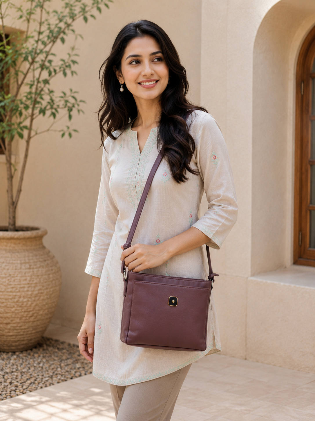 Women’s Premium PU Leather Crossbody Sling Bag | Stylish Shoulder Bag with Front Pocket