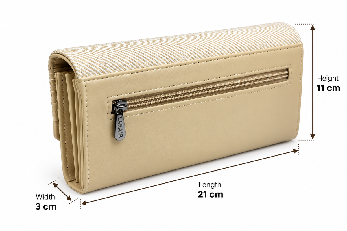 BATUTA Women’s Three Zip Multi-Compartment Clutch Wallet | Stylish Long Purse with Zipper Pocket | Spacious Ladies Wallet for Cash, Cards & Mobile