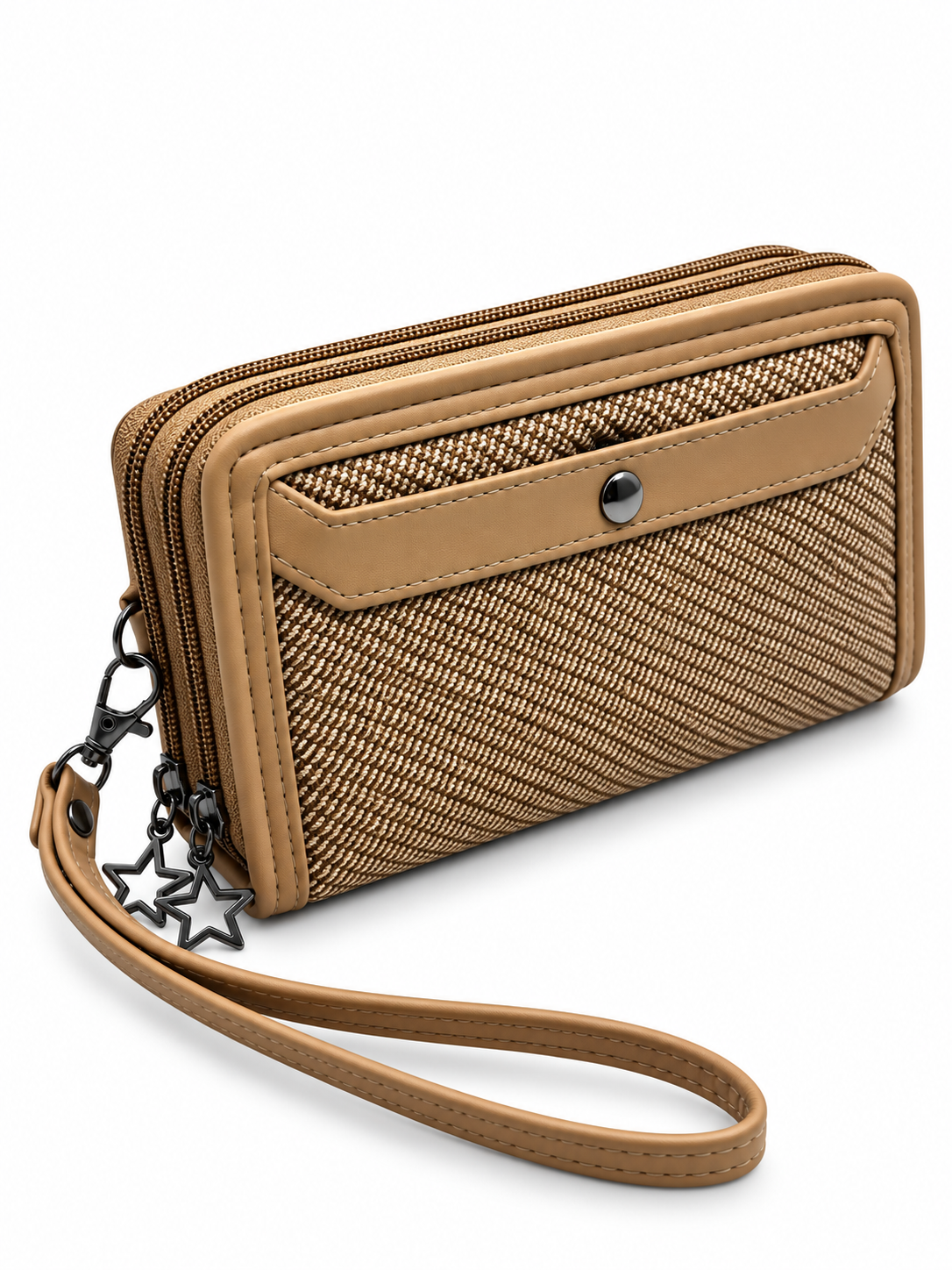 BATUTA Women’s Hand Kit Wristlet Pouch | Dual Zipper Multi-Compartment Handbag | Stylish Compact Organizer for Everyday Essentials