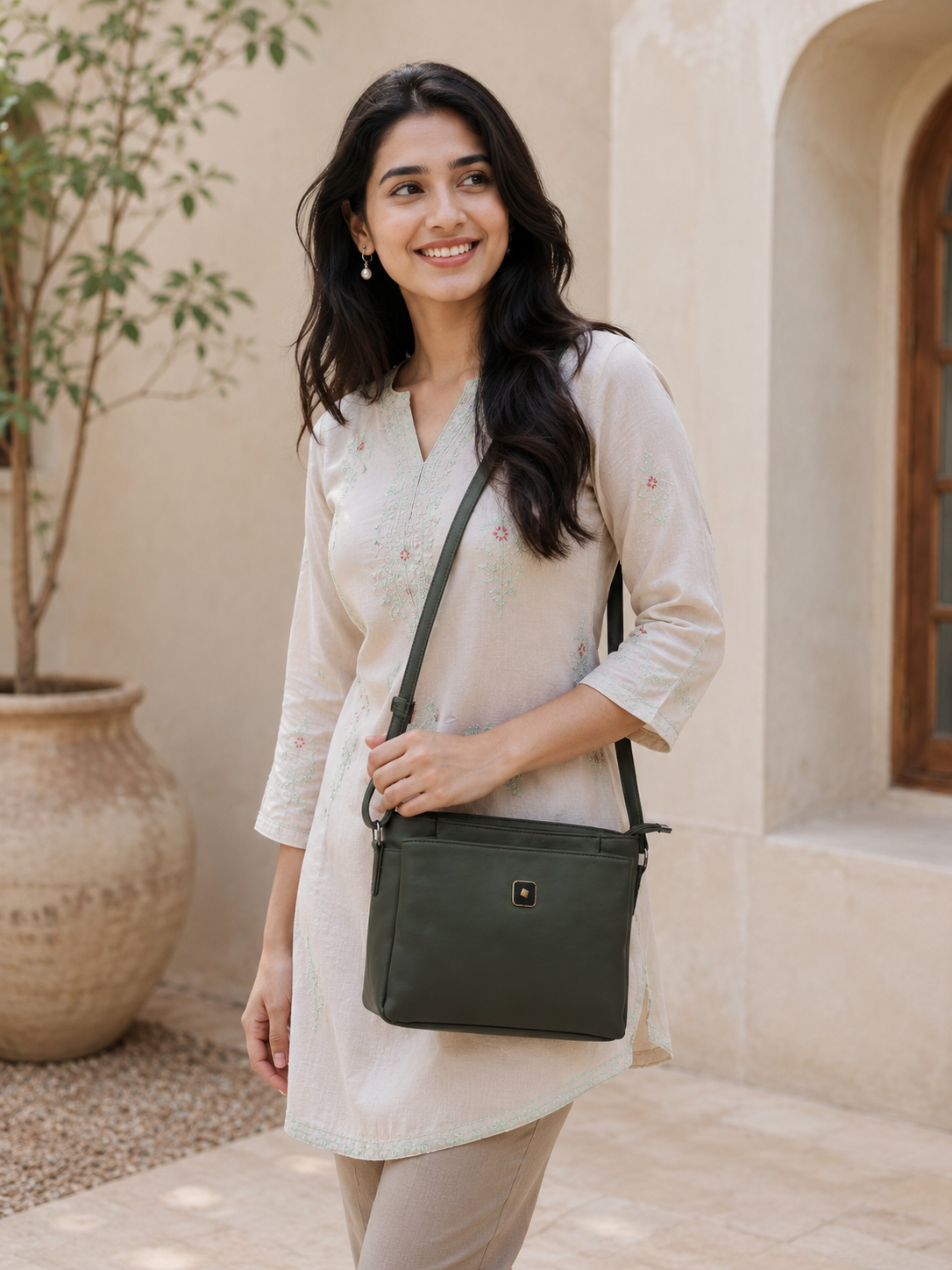 Women’s Premium PU Leather Crossbody Sling Bag | Stylish Shoulder Bag with Front Pocket