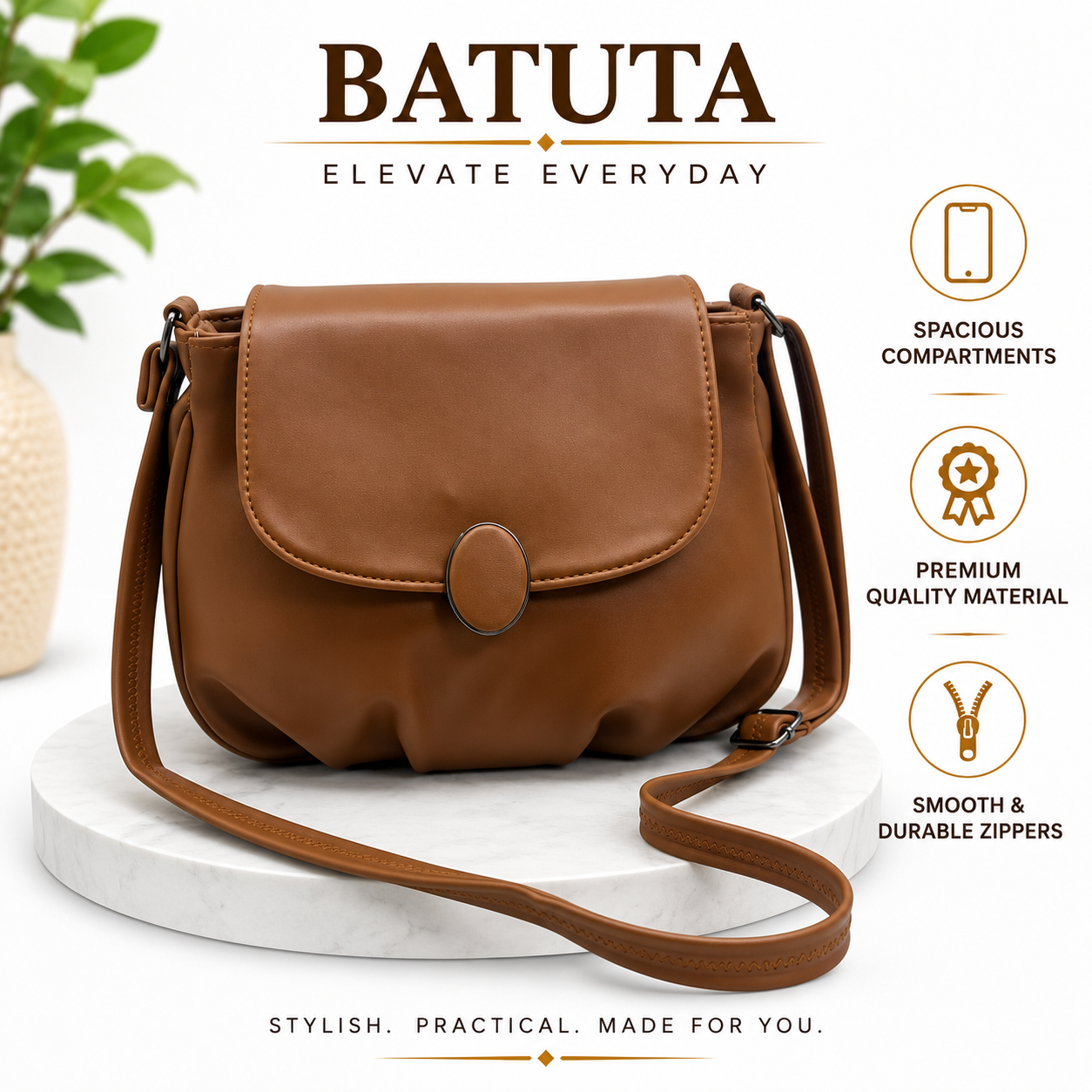 Women’s Sling Handbag | Stylish Crossbody Shoulder Bag for Women | Trendy Casual & Party Purse