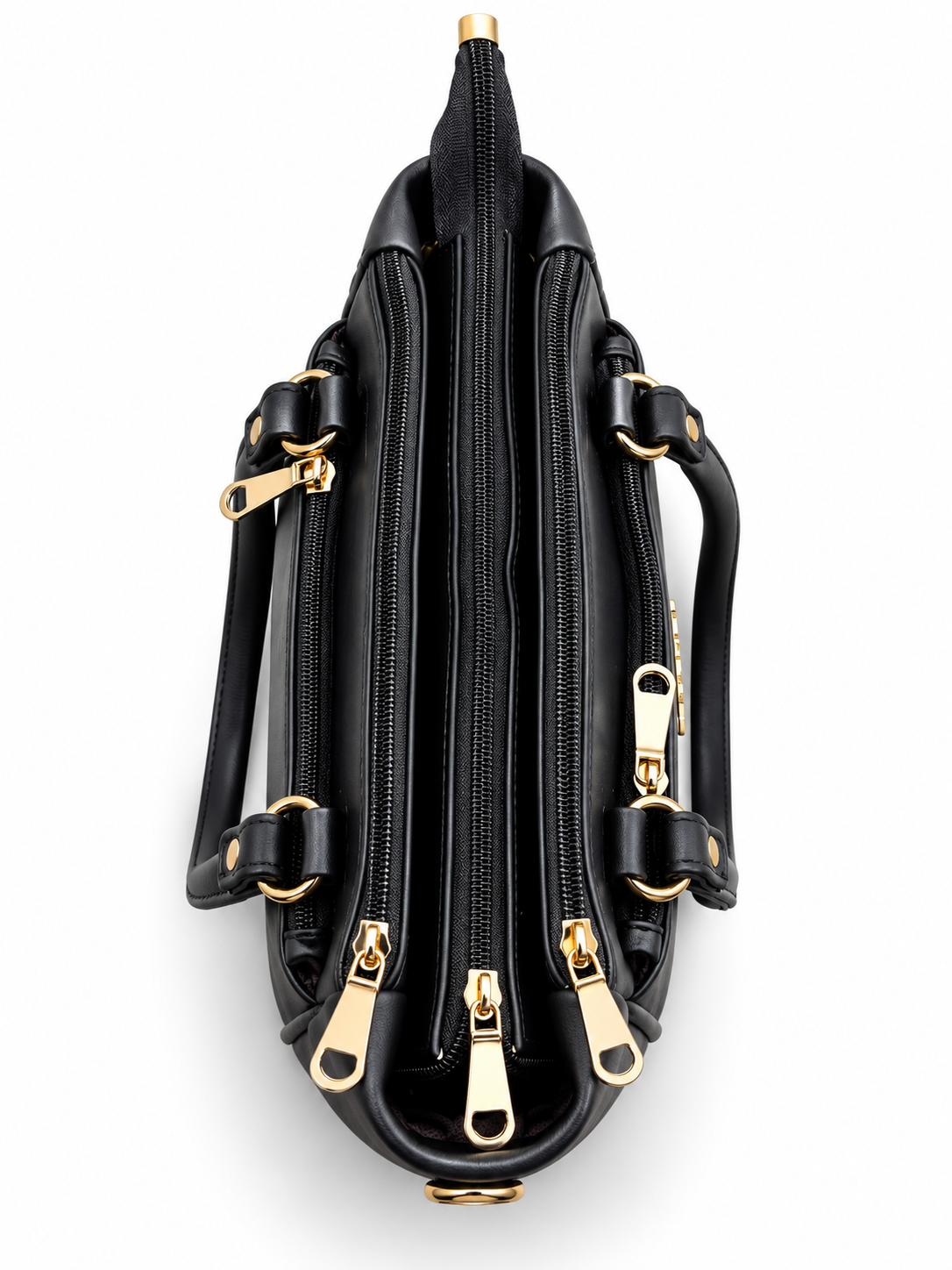 BATUTA Women’s Premium Faux Leather Handbag with Multiple Zipper Compartments, Double Handle & Sling Strap
