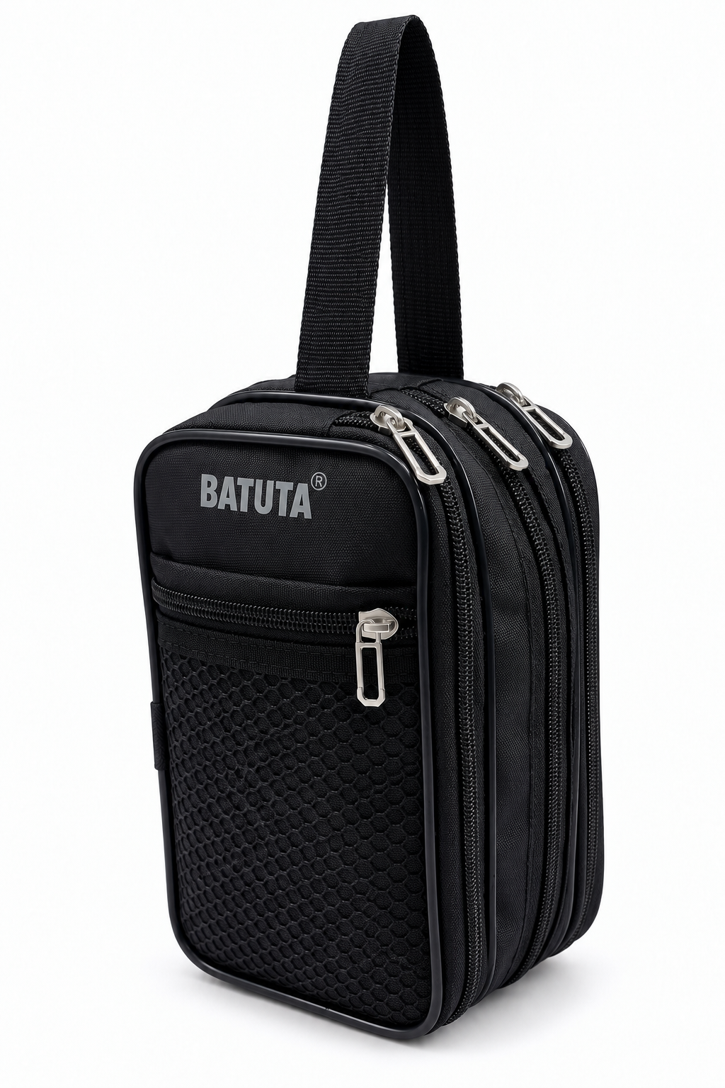 BATUTA Men’s Shaving Kit Bag, Multi Compartment Travel Grooming Organizer Pouch