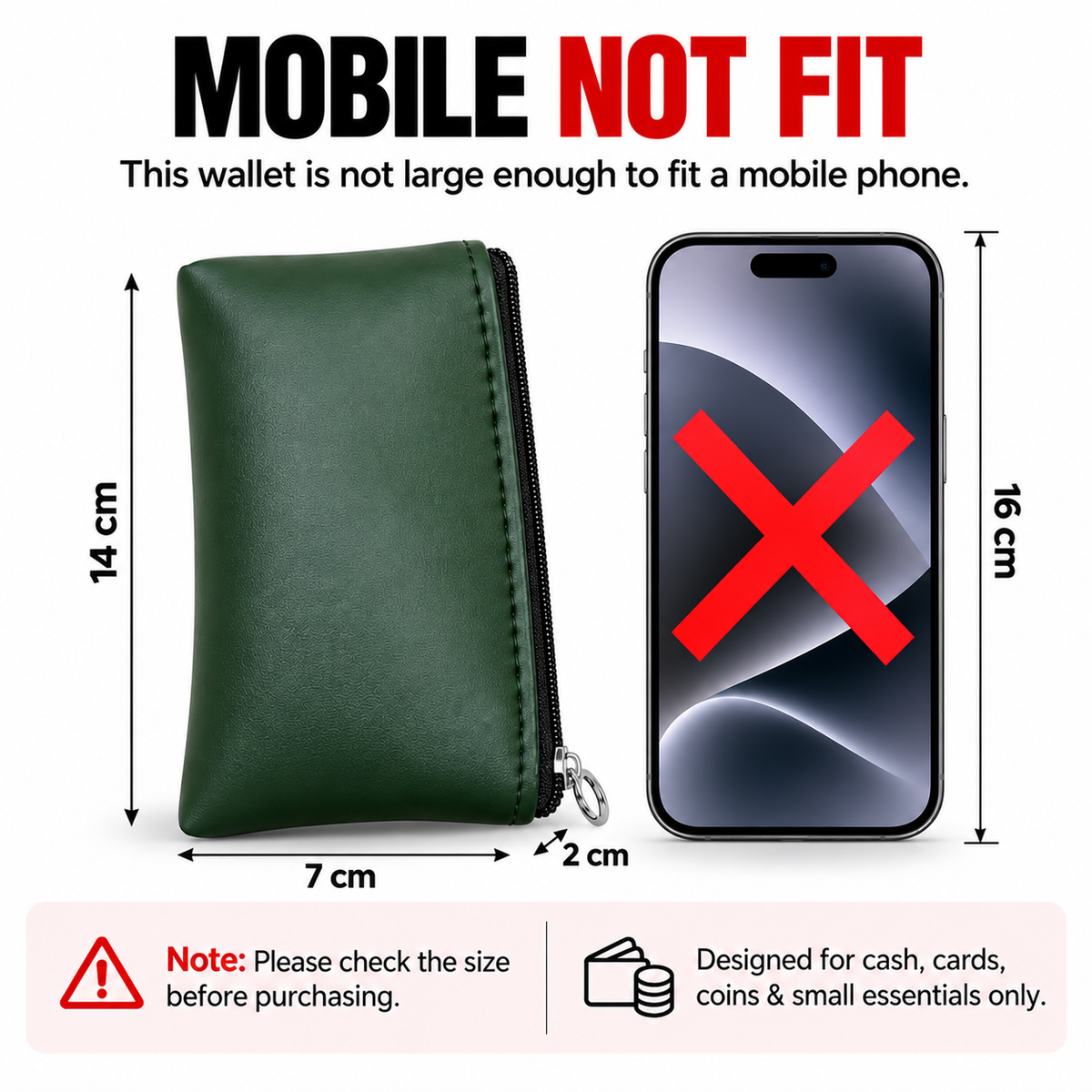 BATUTA Women Wallet Set of 2 | Small & Large Ladies Wallet | Zipper Wallet for Women | Multipurpose Wallet for Cash, Cards & Essentials