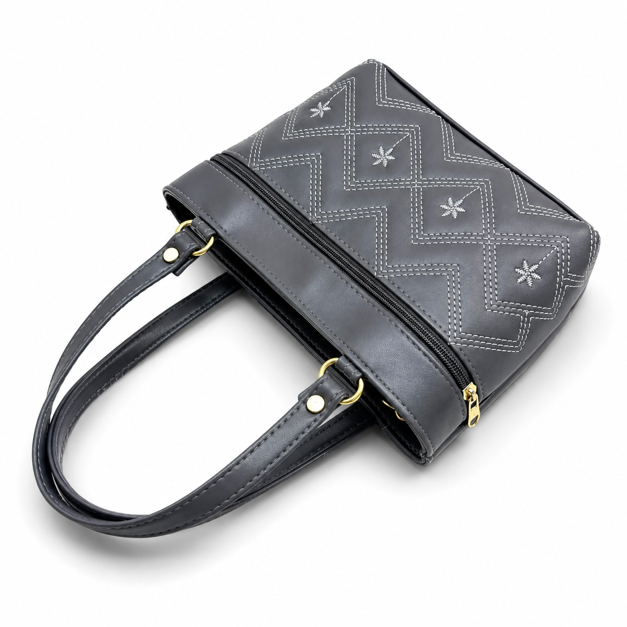 Women Stylish PU Leather Handbag | Small Tote Bag for Daily Use | Zipper Closure Hand Purse for Girls & Women