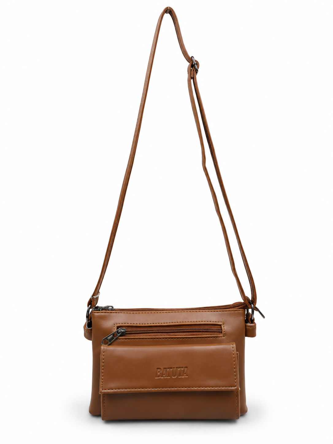 Women Stylish 3 Zip Sling Bag | Premium PU Leather Crossbody Bag | Multi Compartment Shoulder Bag for Women