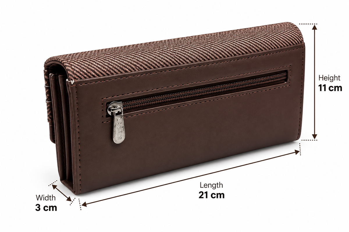 BATUTA Women’s Three Zip Multi-Compartment Clutch Wallet | Stylish Long Purse with Zipper Pocket | Spacious Ladies Wallet for Cash, Cards & Mobile