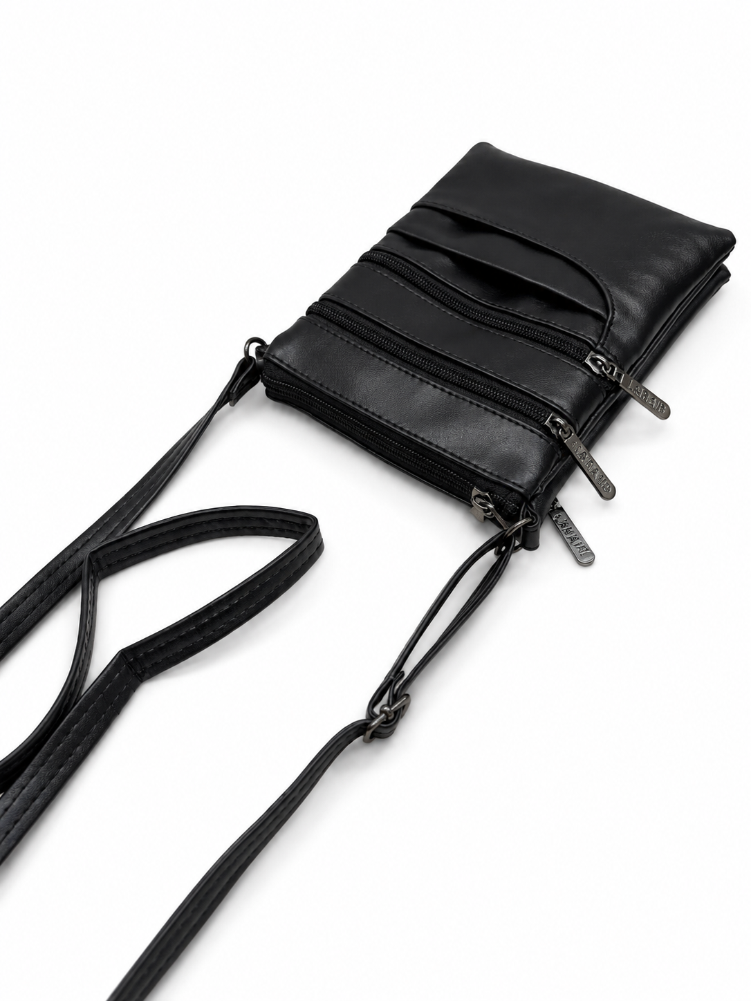 Women's Premium Faux Leather Crossbody Sling Bag with Multiple Zip Pockets