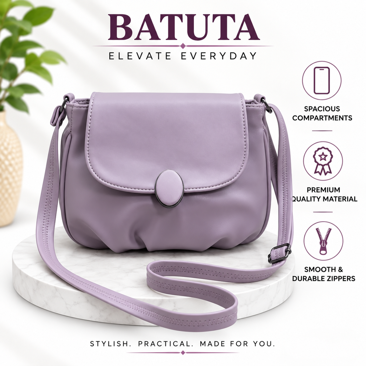 Women’s Sling Handbag | Stylish Crossbody Shoulder Bag for Women | Trendy Casual & Party Purse