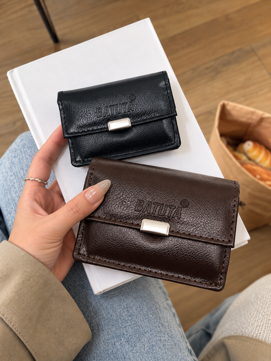 BATUTA HUB Women Casual, Travel Brown Artificial Leather Money Clip - Mini (3 Card Slots, Pack of 2)