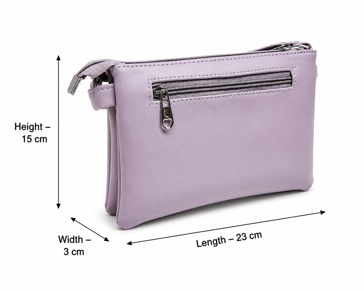 Women Stylish 3 Zip Sling Bag | Premium PU Leather Crossbody Bag | Multi Compartment Shoulder Bag for Women