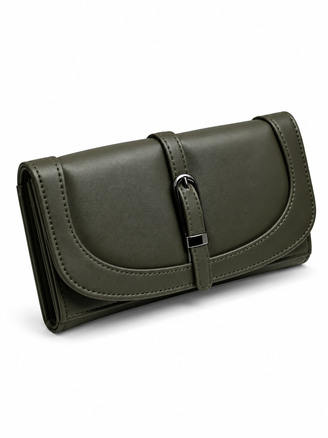 Women’s Stylish Clutch Wallet with Flap Closure | Elegant PU Leather Long Wallet for Women | Multiple Compartments & Card Holder |