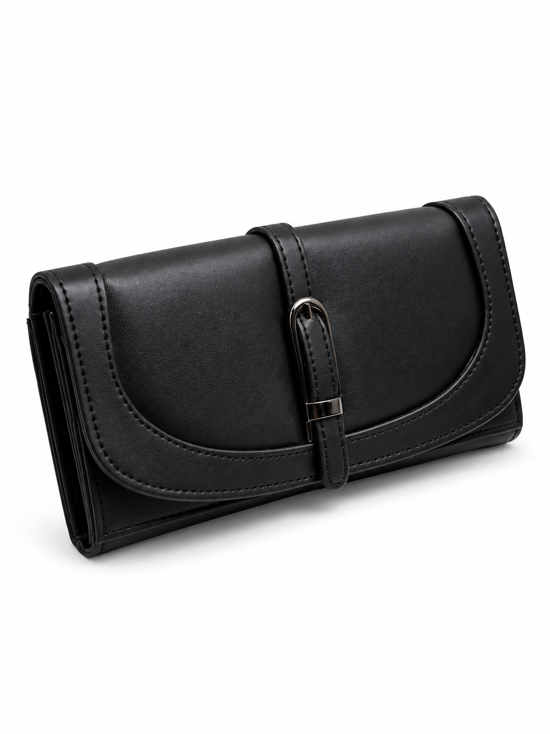 Women’s Stylish Clutch Wallet with Flap Closure | Elegant PU Leather Long Wallet for Women | Multiple Compartments & Card Holder |