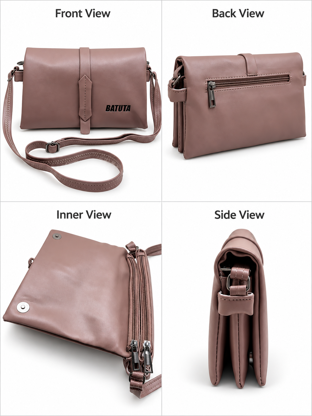 BATUTA Women's Sling Bag for Girls, Stylish Crossbody Shoulder Bag with Flap Closure, Adjustable Strap & Elegant Design