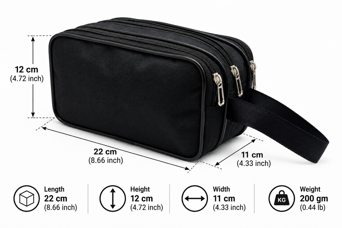 BATUTA Men’s Shaving Kit Bag, Multi Compartment Travel Grooming Organizer Pouch