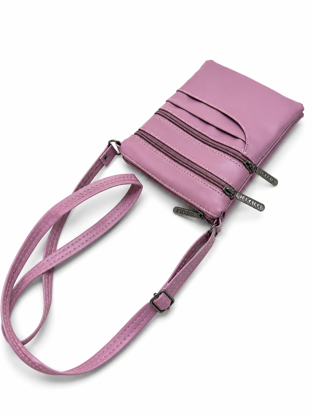 Women's Premium Faux Leather Crossbody Sling Bag with Multiple Zip Pockets