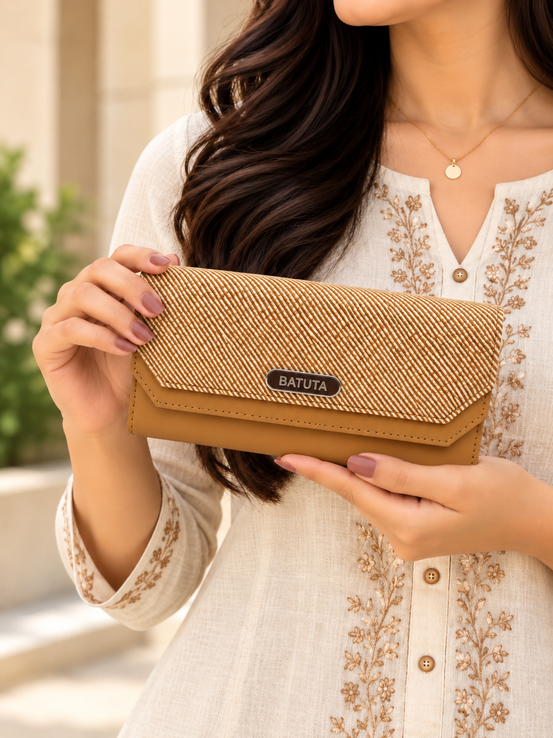 BATUTA Women’s Three Zip Multi-Compartment Clutch Wallet | Stylish Long Purse with Zipper Pocket | Spacious Ladies Wallet for Cash, Cards & Mobile