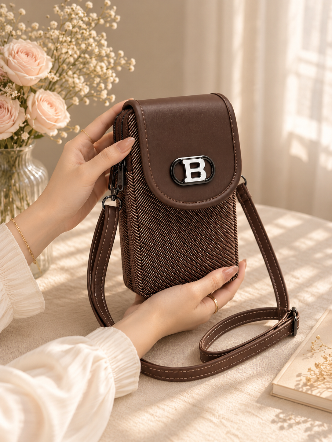 Women’s Mobile Slim Sling Bag for Smartphone | Compact Crossbody Bag with Adjustable Strap | Stylish Mini Mobile Phone Bag for Travel, Shopping & Daily Use