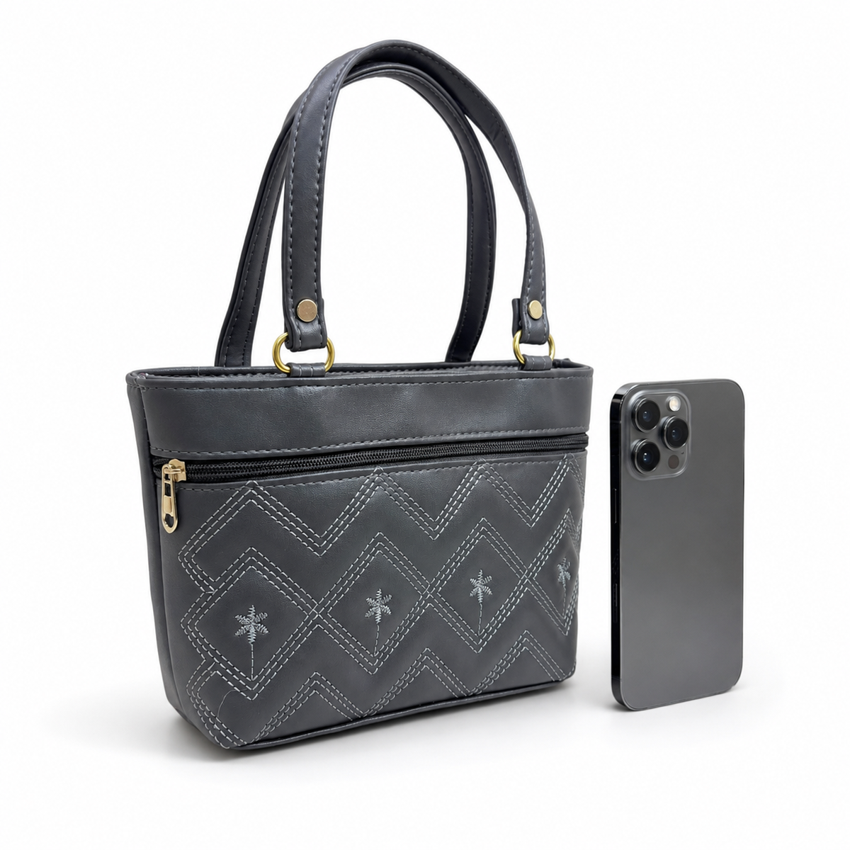 Women Stylish PU Leather Handbag | Small Tote Bag for Daily Use | Zipper Closure Hand Purse for Girls & Women