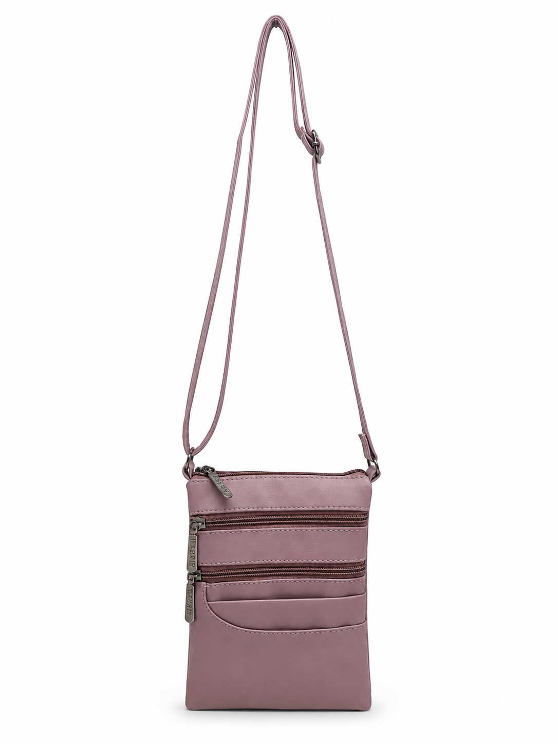 Women's Premium Faux Leather Crossbody Sling Bag with Multiple Zip Pockets