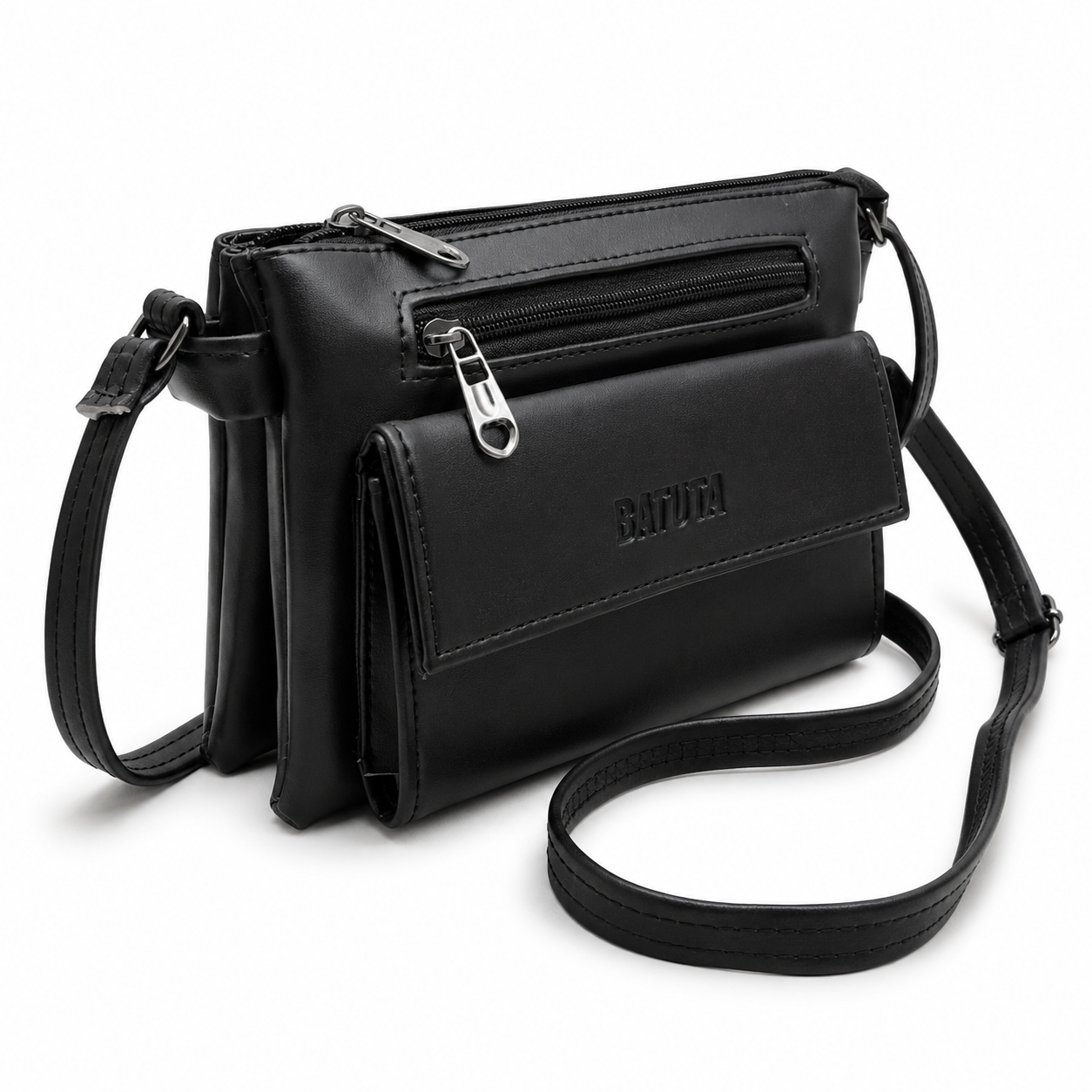 Women Stylish 3 Zip Sling Bag | Premium PU Leather Crossbody Bag | Multi Compartment Shoulder Bag for Women