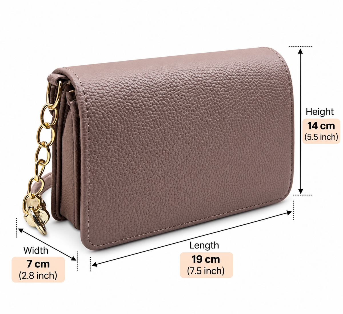 BATUTA Women's Premium Textured Shoulder Bag with Gold Chain Strap, Elegant Dual-Tone Handbag for Party, Office & Daily Use