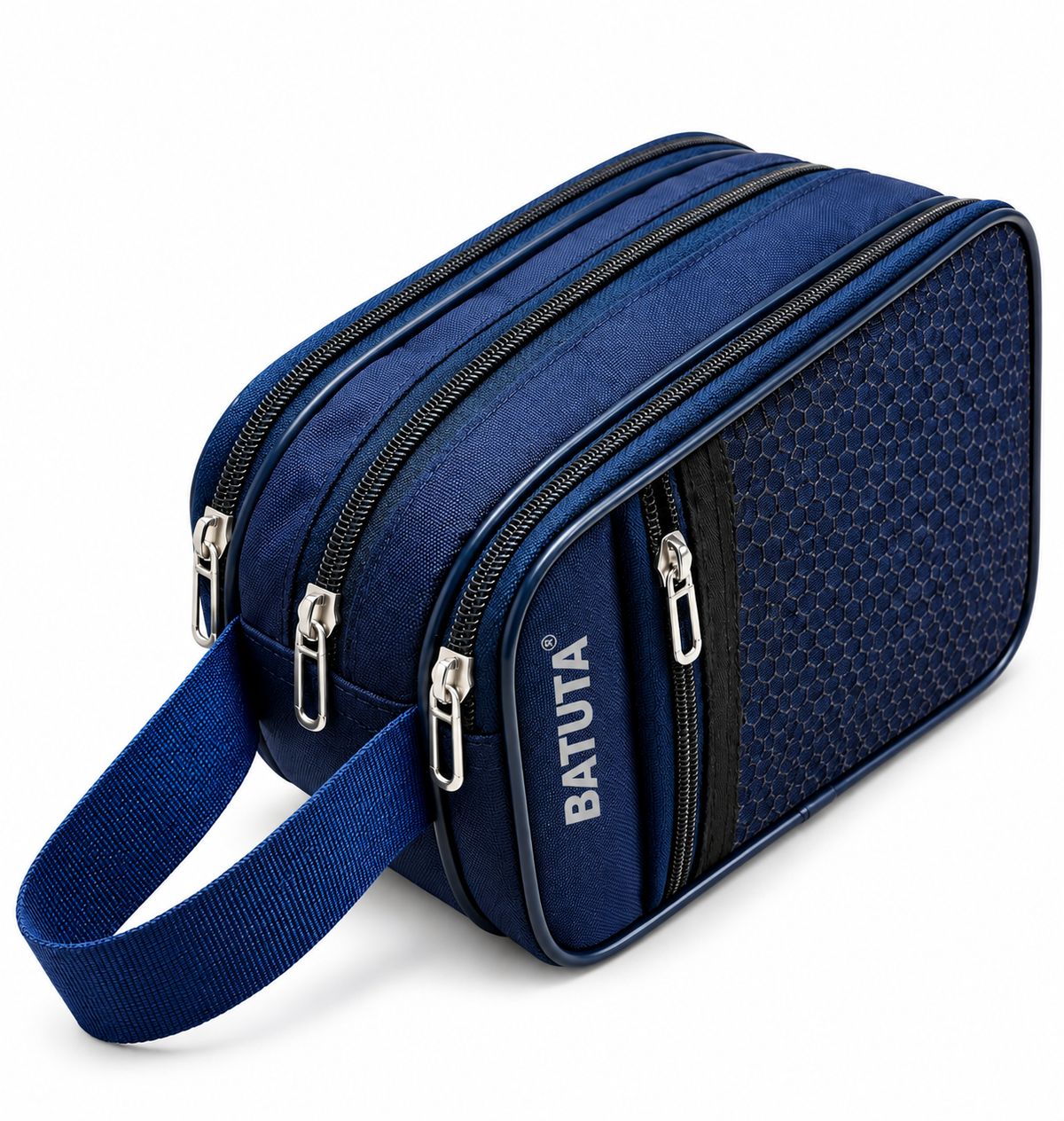 BATUTA Men’s Shaving Kit Bag, Multi Compartment Travel Grooming Organizer Pouch