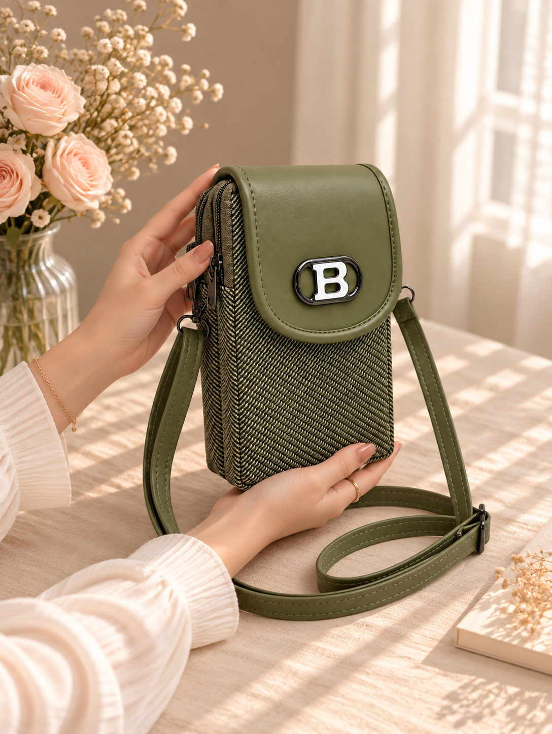 Women’s Mobile Slim Sling Bag for Smartphone | Compact Crossbody Bag with Adjustable Strap | Stylish Mini Mobile Phone Bag for Travel, Shopping & Daily Use