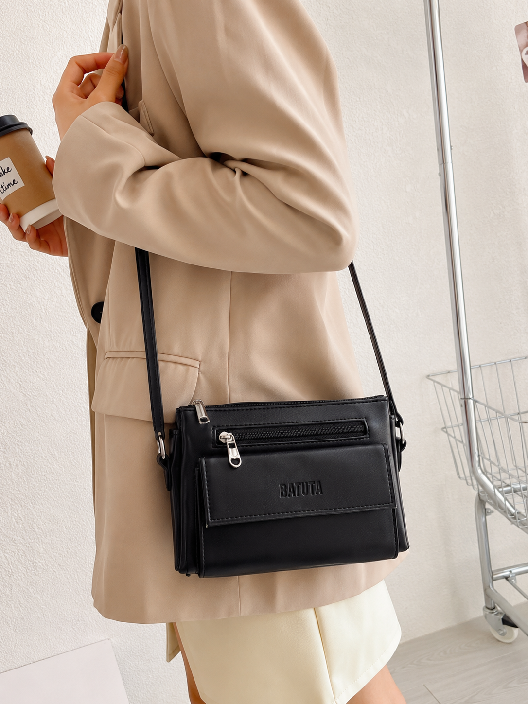 Women Stylish 3 Zip Sling Bag | Premium PU Leather Crossbody Bag | Multi Compartment Shoulder Bag for Women