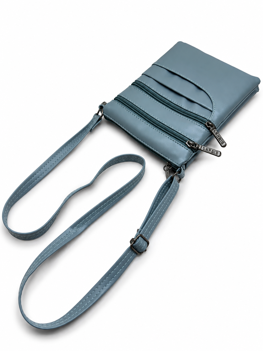 Women's Premium Faux Leather Crossbody Sling Bag with Multiple Zip Pockets