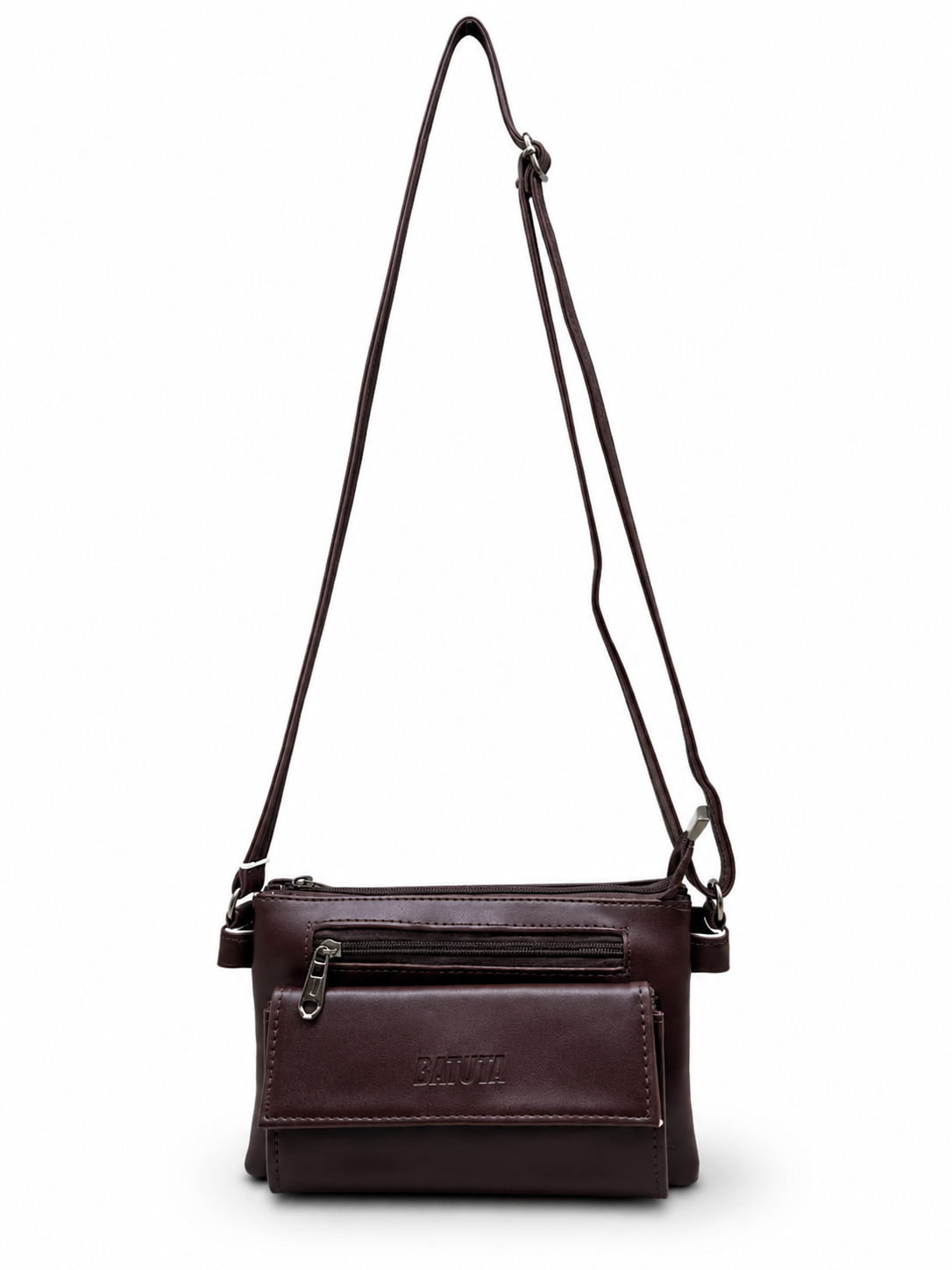 Women Stylish 3 Zip Sling Bag | Premium PU Leather Crossbody Bag | Multi Compartment Shoulder Bag for Women