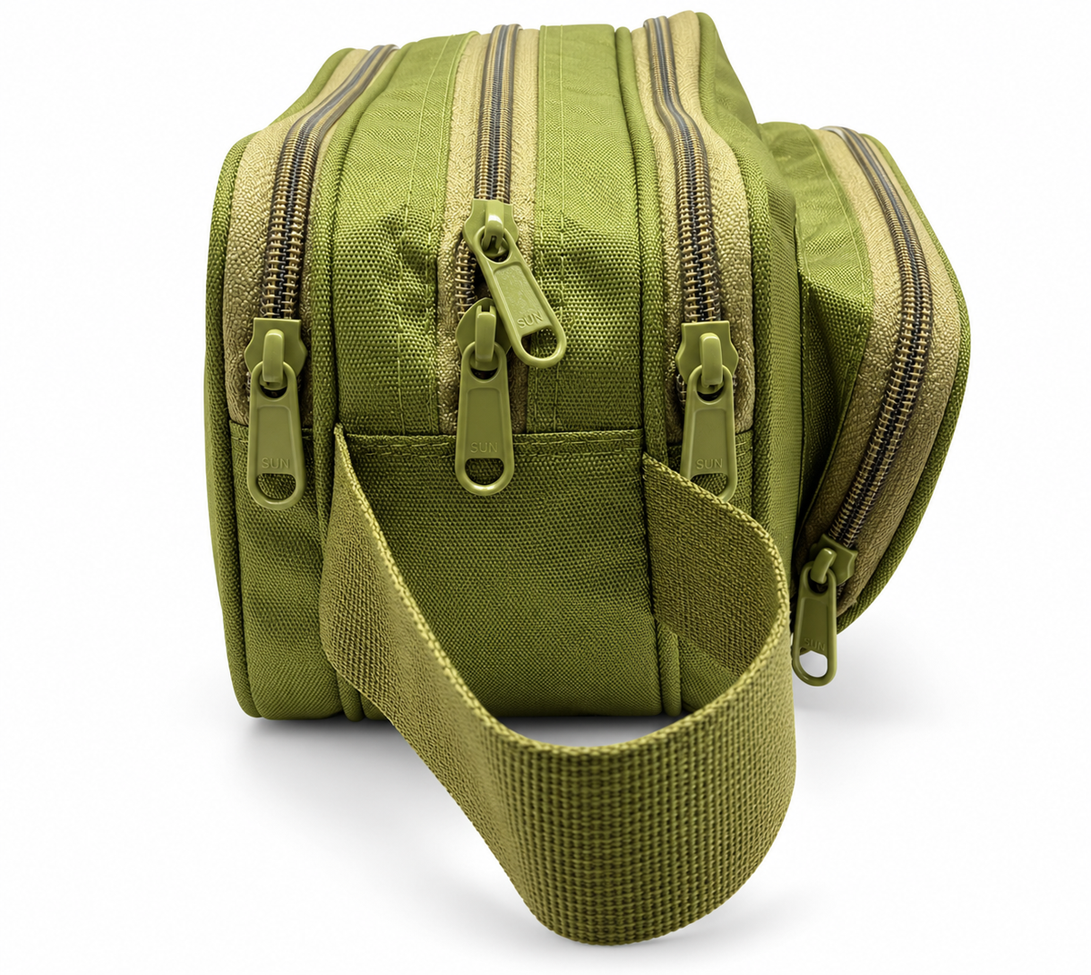 BATUTA Green Multi-Compartment Zipper Pouch Bag for Men, Travel Organizer and Utility Bag