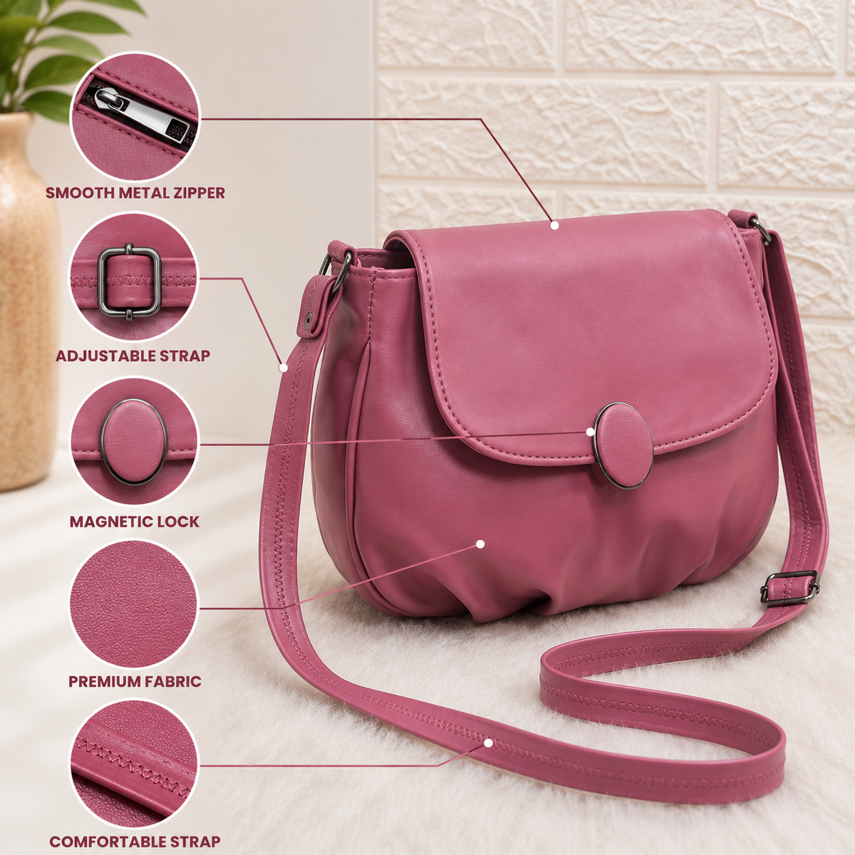 Women’s Sling Handbag | Stylish Crossbody Shoulder Bag for Women | Trendy Casual & Party Purse