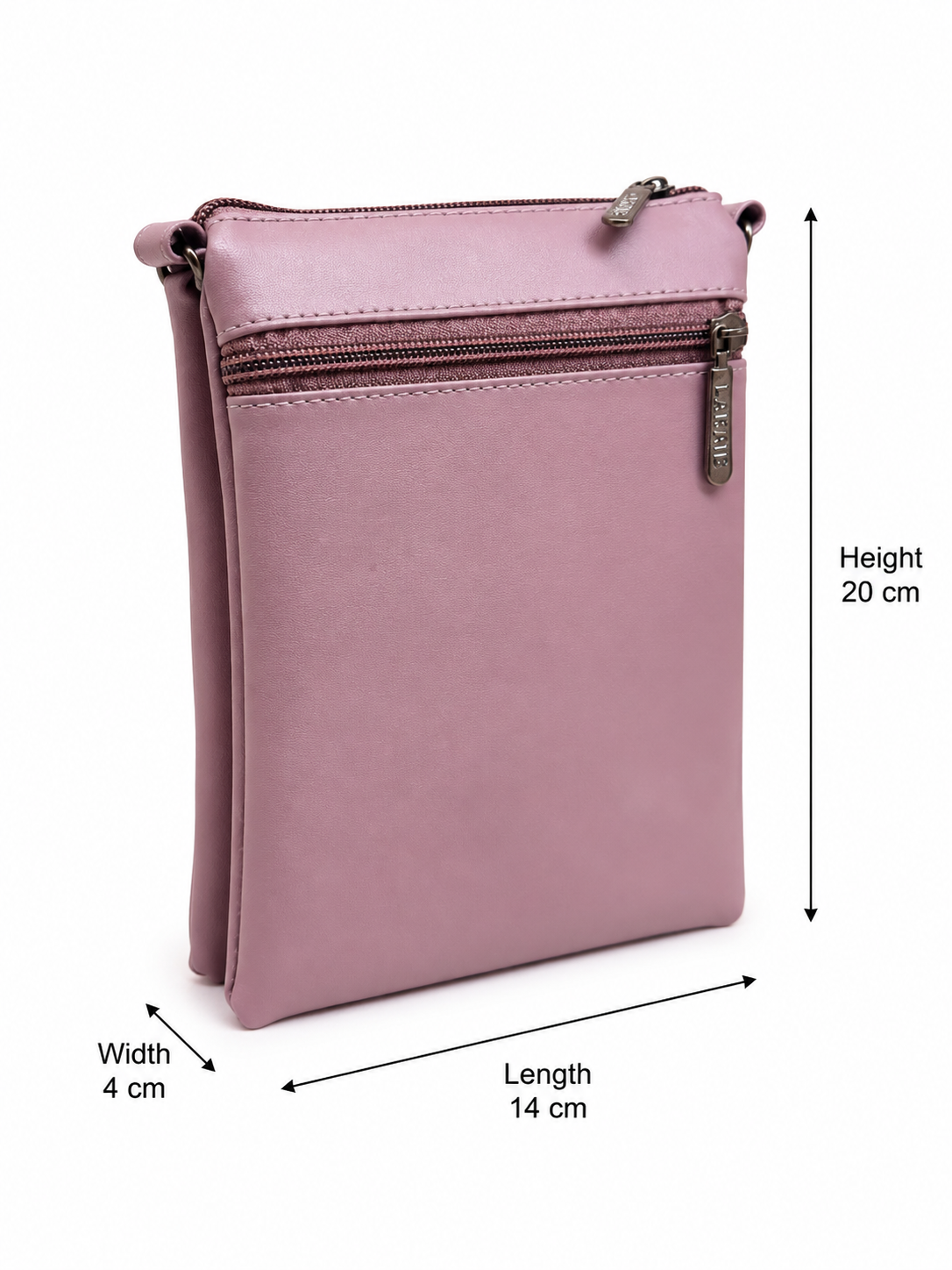 Women's Premium Faux Leather Crossbody Sling Bag with Multiple Zip Pockets