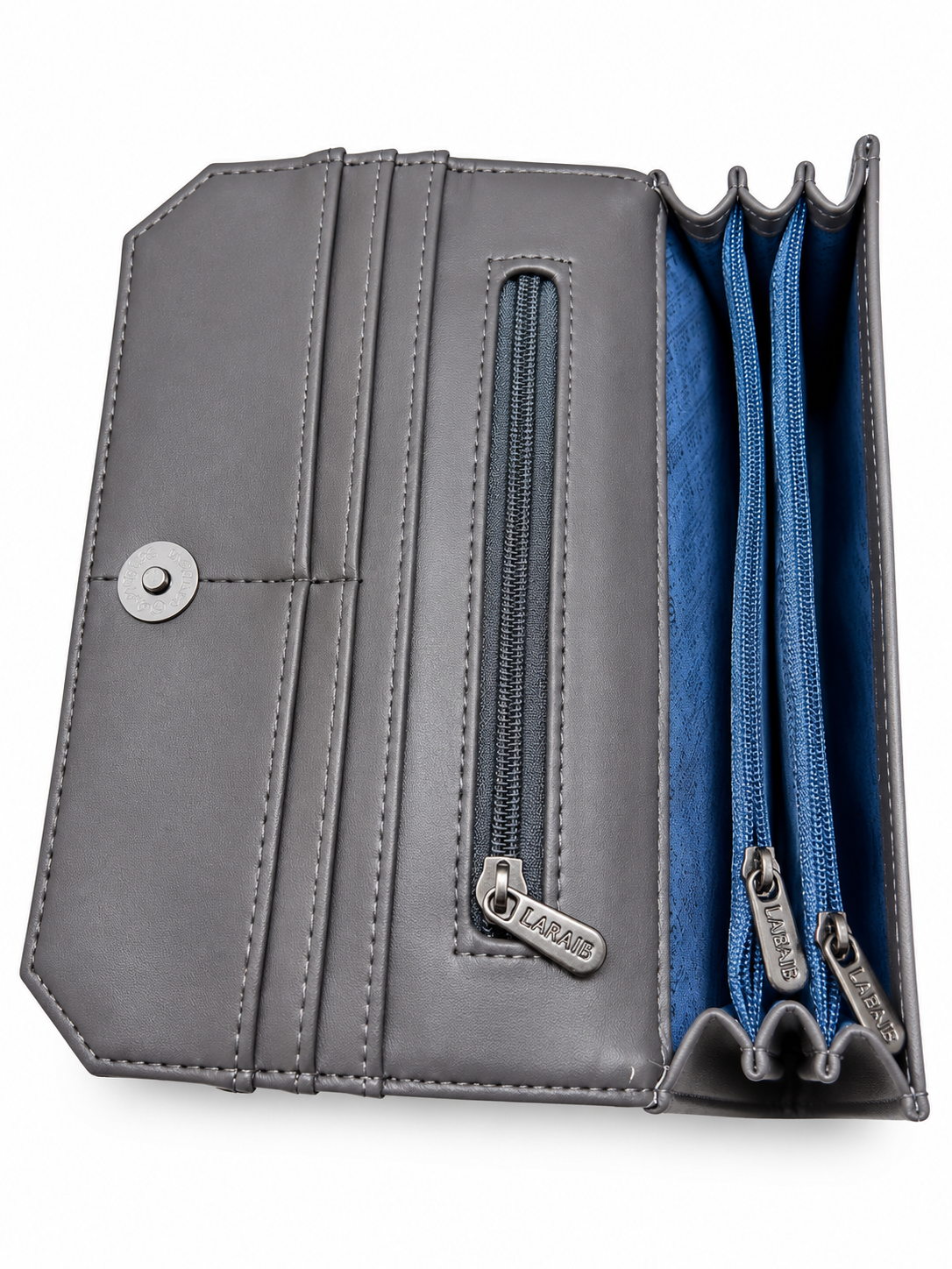 BATUTA Women’s Three Zip Multi-Compartment Clutch Wallet | Stylish Long Purse with Zipper Pocket | Spacious Ladies Wallet for Cash, Cards & Mobile