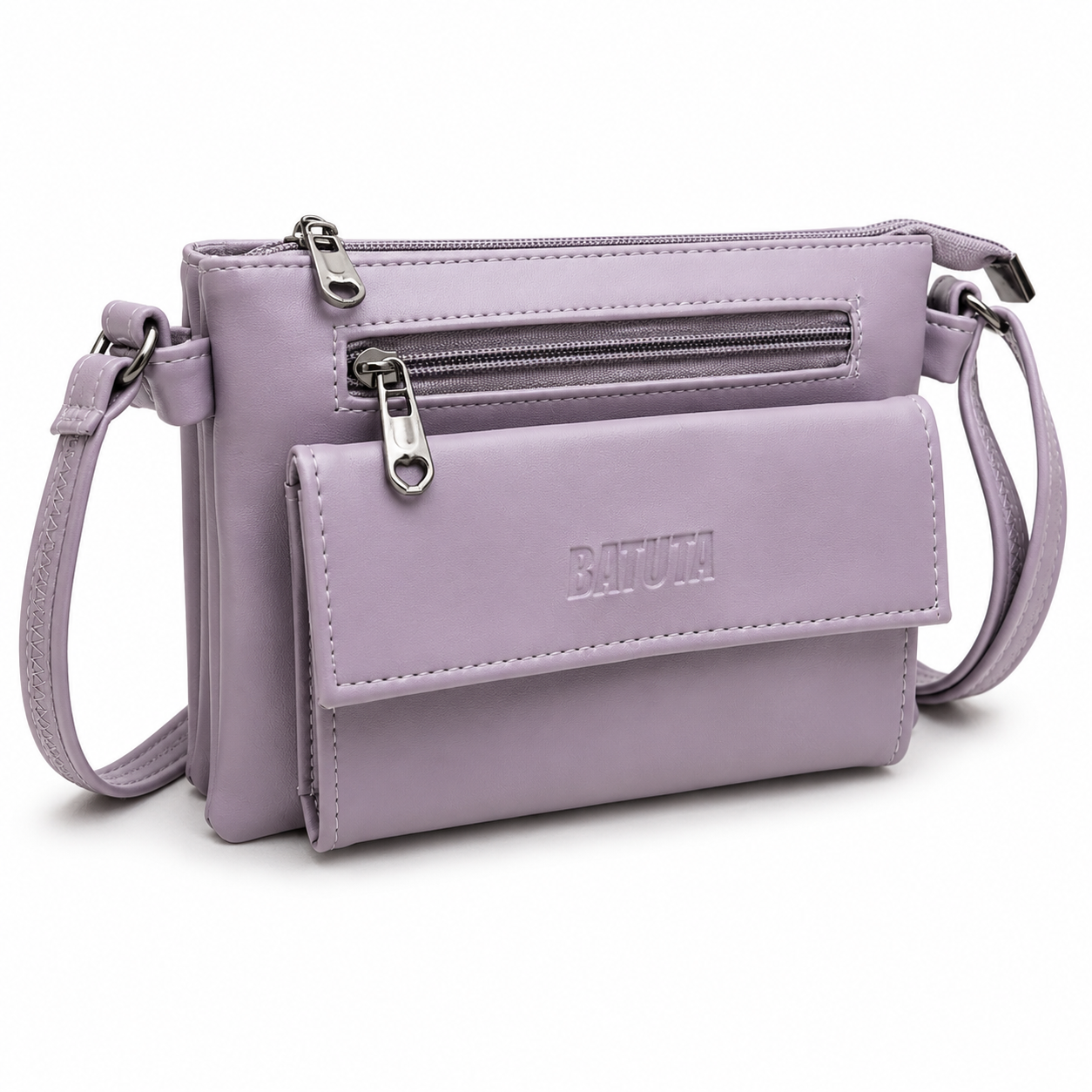 Women Stylish 3 Zip Sling Bag | Premium PU Leather Crossbody Bag | Multi Compartment Shoulder Bag for Women