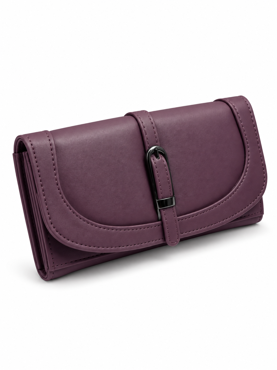 Women’s Stylish Clutch Wallet with Flap Closure | Elegant PU Leather Long Wallet for Women | Multiple Compartments & Card Holder |